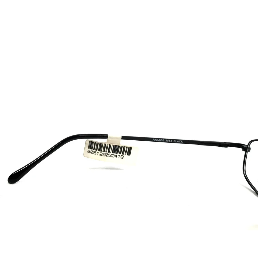 Parade Eyeglasses Frames 1554 BLACK Rectangle Wire Rim 55-16-135
